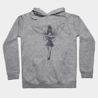 Tinkerbell crayon b&w Hoodie